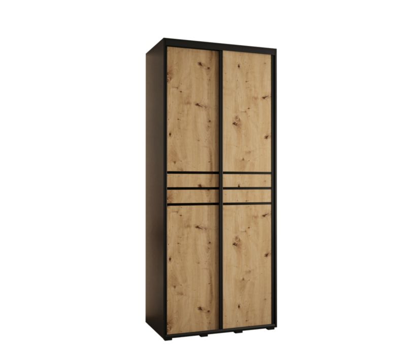 Szafa przesuwna Abiks DAVOS 10 wysoka szer.110cm czarny/artisan/czarny 1szt.