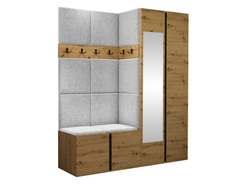 Garderoba MIRJAN 24 Orion XII dąb artisan/czarny + szara bukla 1 kpl.