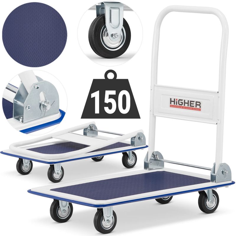 Wózek platformowy magazynowy transportowy HIGHER 150 kg PL-PH150 1 szt