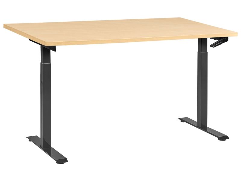 Biurko regulowane manualnie Destines Czarny/ jasny brąz 160 cm 72 cm 1 szt.