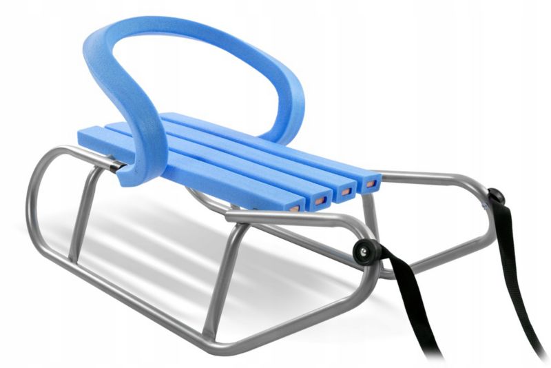 Sanki Corciano dla dzieci z pianki Baby Niebiesko srebrne z oparciem 1szt.