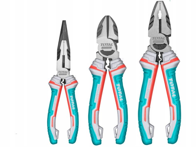 Zestaw szczypiec Total szczypce tnące boczne kombinerki wydłużone 3 sztuki