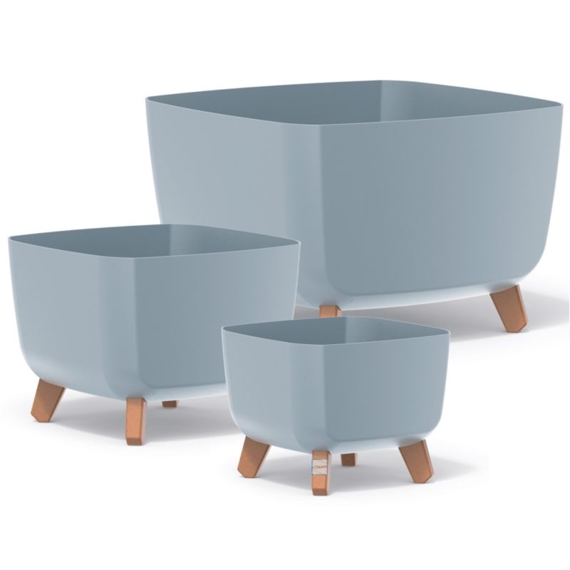 Doniczka EDANTI Ogrodowa 24/29/39 cm Na Nóżkach Na Taras Do Domu Szara 3 szt.