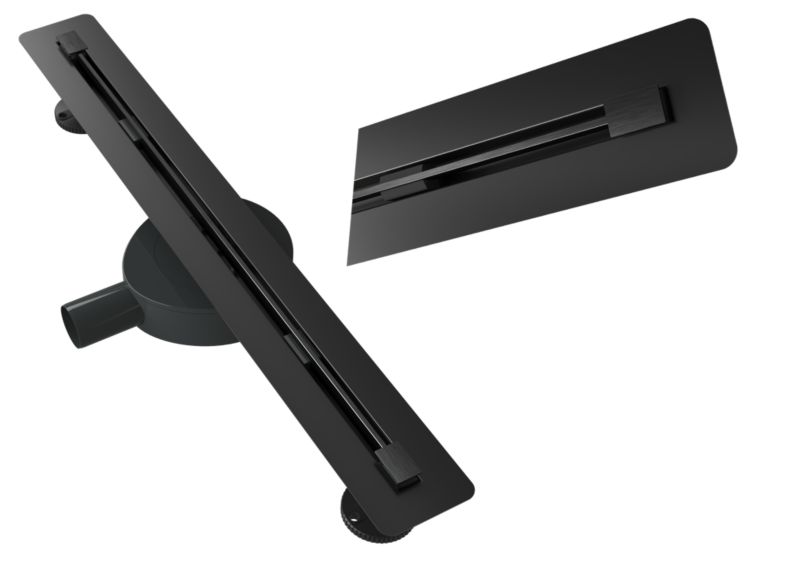 Odpływ Liniowy Pod Płytkę 60cm Granitan Luno Czarny Stal 2w1 Prysznic Brodzik Syfon 1szt.