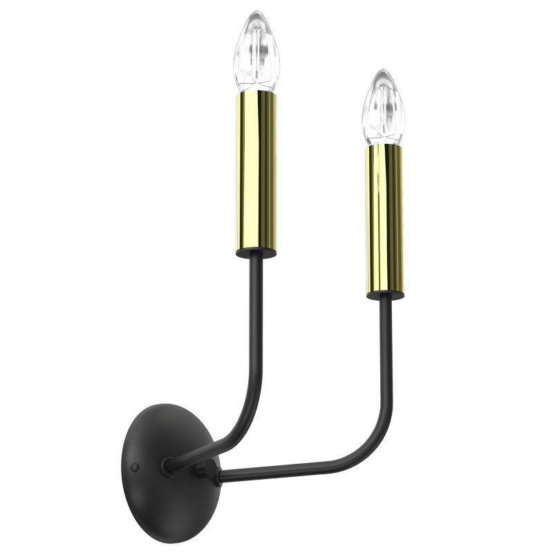 Kinkiet ścienny Luminex Akasya czarny mat-złoty połysk 2 x E14 x 15W IP20 wym: 32 x 20 x 14 cm - 1 szt.