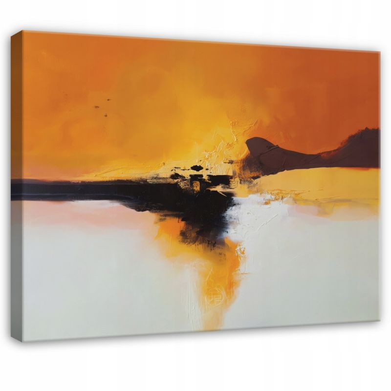 Obraz WALLARENA Do Sypialni Salonu Na Płótnie Abstrakcja Nowoczesny Loft Pomarańczowy 60x40 cm PP16097O4 1 szt.