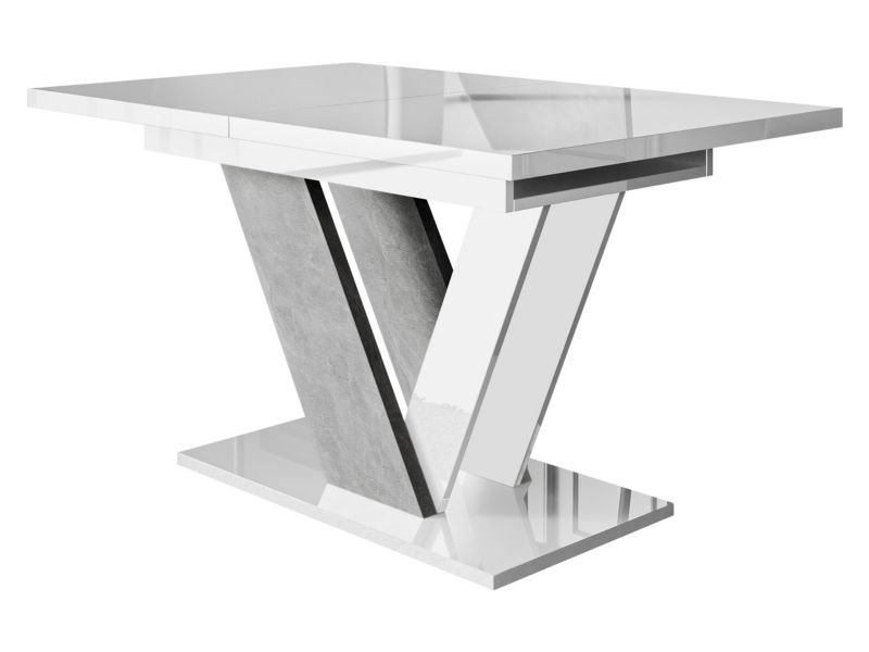 Stół rozkładany MIRJAN 24 Dubai biały połysk/beton 1 szt.