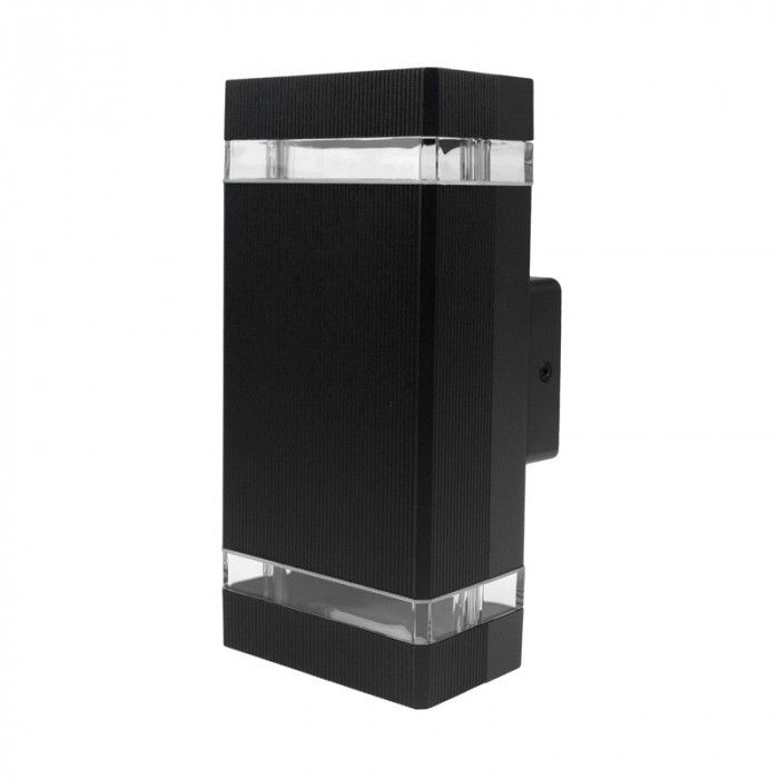 Kinkiet ścienny zewnętrzny Ecolight Kinkiety czarny architektoniczny 2 x GU10 x 35W IP54 wym: 23 x 11 x 6,5 cm - 1 szt.