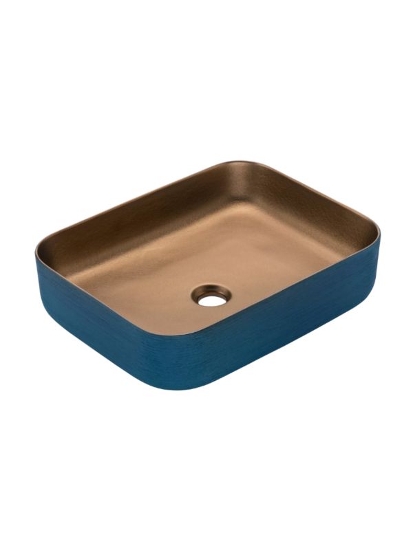 Umywalka nablatowa Uptrend CELIA prostokątna oceanoniczno-złoty mat, z ozdobną fakturą strukturalną 1 szt.