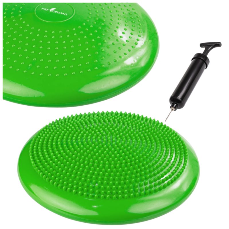 Poduszka sensomotoryczna Pretorians dysk o średnicy 34 cm do balansowania z pompką zielona 1 szt.