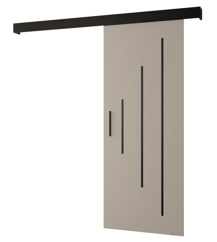 Drzwi przesuwne naścienne Abiks SALWADOR Y 70 kaszmir + czarny mat + czarny 1 szt.