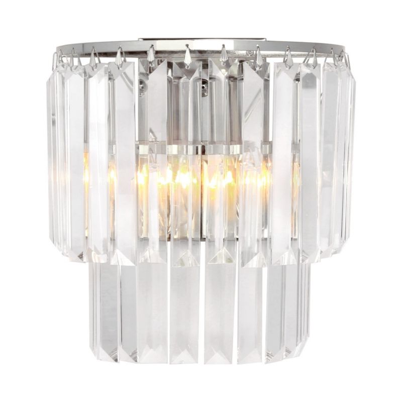 Kinkiet ścienny Zuma Line Amedeo chromowany przezroczysty szkło kryształowe 2 x E14 x 40W IP20 wym: 25 x 24 cm - 1 szt.