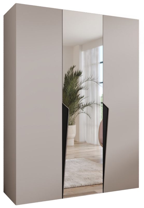 Szafa uchylna z lustrem otwierana Abiks PIANO 2 150 wys 202 cm Kaszmir + Czarny 1 szt