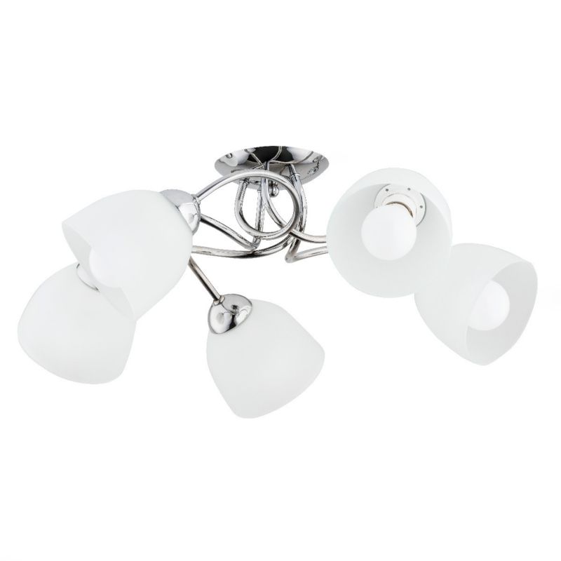 Lampa sufitowa wisząca Alfa Silia 5058 chromowana biała nowoczesna 5xE27 x 15W 1 szt.