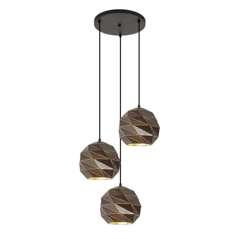 Lampa sufitowa wisząca Italux Palermo 5889 antracytowy nowoczesna 3xE27 x 1 szt.