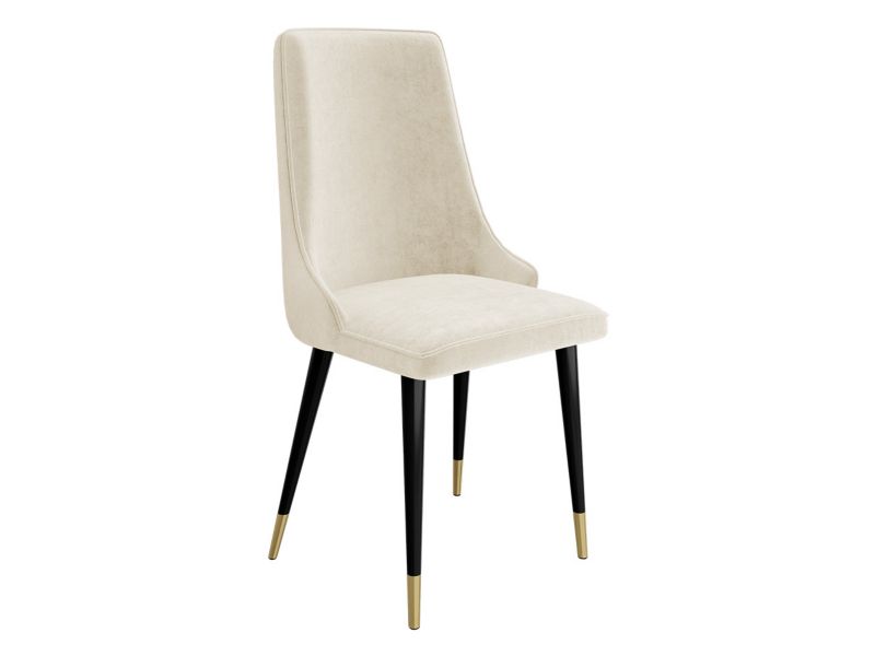 Krzesło MIRJAN 24 tapicerowane Mario czarny/złoty/śmietankowy 1 szt.