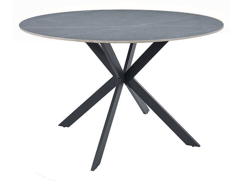 Stół okrągły TALIA 90x90 szary marmur/czarny SIGNAL 1 szt.