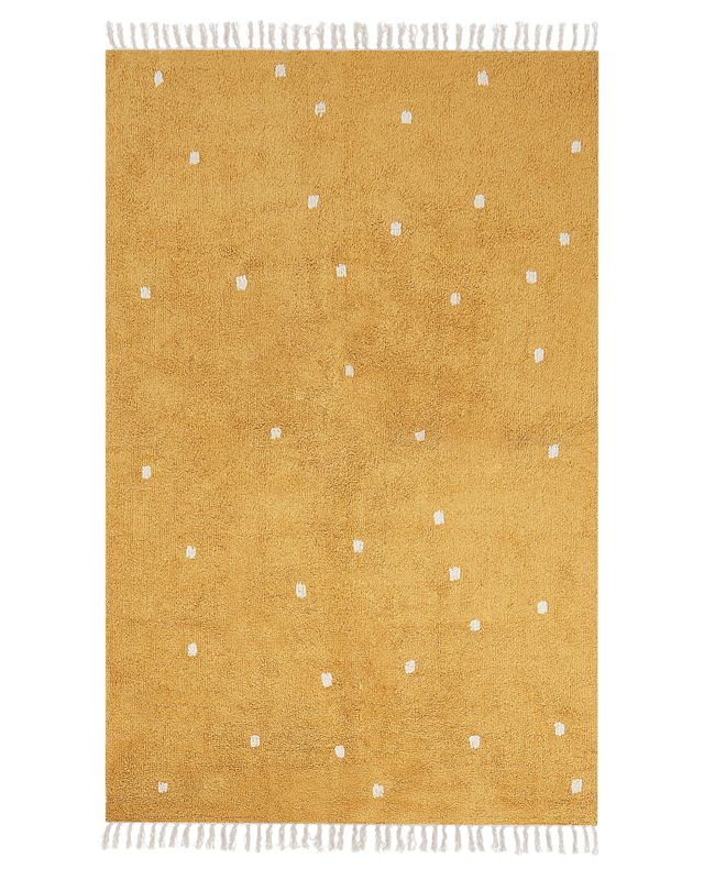 Dywan bawełniany w kropki 140 x 200 cm żółty Astaf 1 szt.