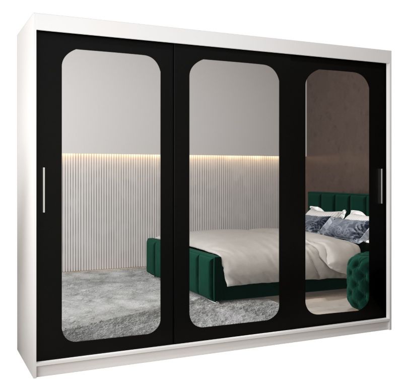 Szafa przesuwna Garderoba Abiks PROMO T3 250 biały/czarny 1 szt.