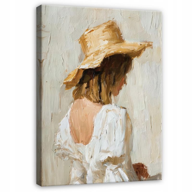 Obraz Na Płótnie Canvas WALLARENA 100x70 cm Dekoracja Ścienna Do Sypialni Salonu Kuchni Boho Beżowy 1 szt.