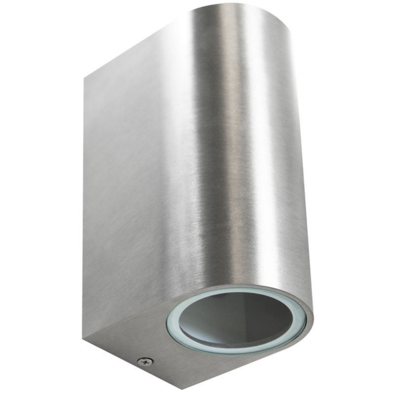 Kinkiet ścienny zewnętrzny Polux Boston srebrno-satynowy 2 x GU10 x 10W IP44 wym: 15 x 6,7 x 9,2 cm - 1 szt.