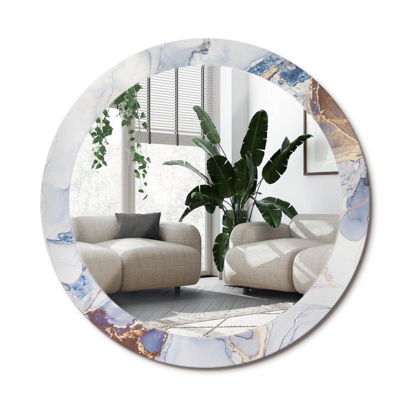 Lustro Okrągłe Tulup Abstrakcja Sztuka 80 cm Artystyczne Na Podkładzie 1 szt.