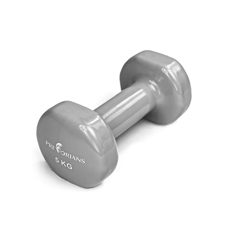 Hantelek żeliwny Pretorians o wadze 5 kg ciężarek winylowy fitness 1 szt.