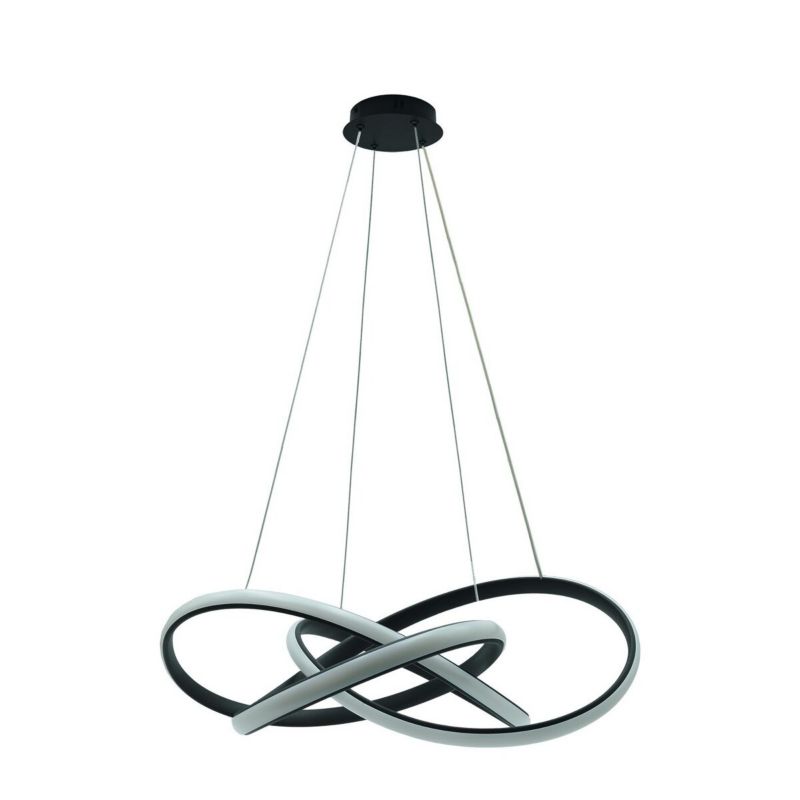 Lampa wisząca IdeaLED Jasper czarno-biała nowoczesna wbudowany LED 51W 1 szt.