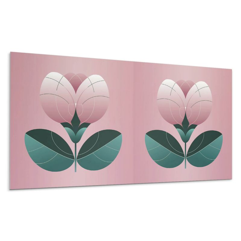 Panel samoprzylepny Wallfluent 120x60 cm Wzór kwiatów otoczony liśćmi 1 szt.