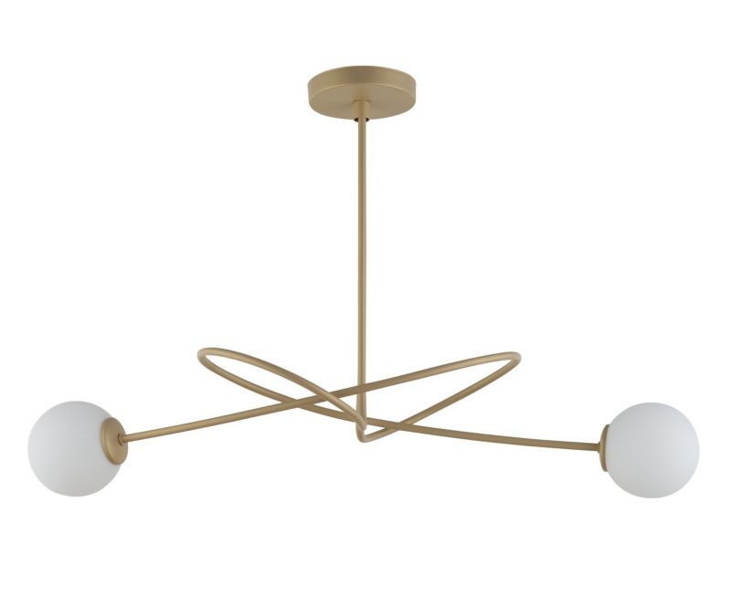 Lampa sufitowa wisząca Sigma Lighting Velvet 7184 złoto-biała dekoracyjna 2xG9 x 1 szt.