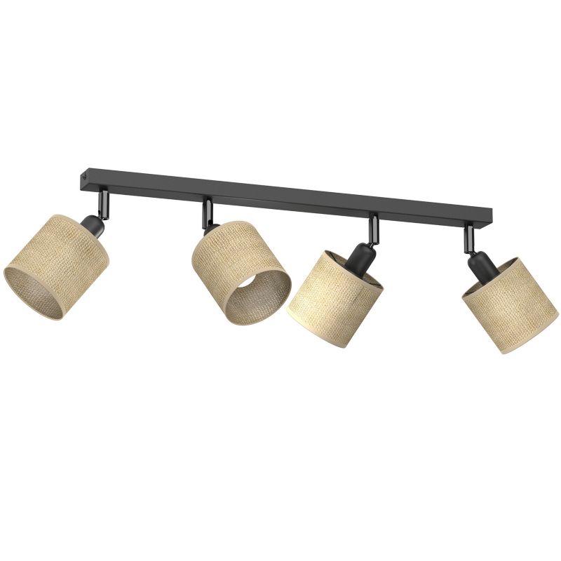 Lampa sufitowa Luminex Jute Spot kremowo-czarny mat Listwa z lampami 4 x E27 x 15W wym: 20 x 65 x 10 cm - 1 szt.