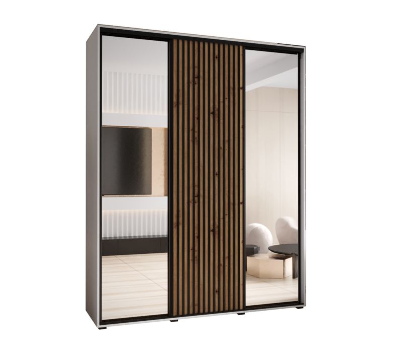 Szafa przesuwna Garderoba Abiks LANKO 2 200 gł. 45 biały/artisan 1 szt.