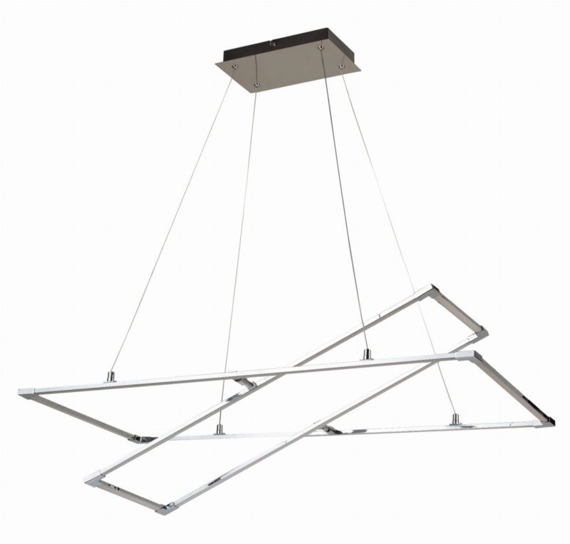 Lampa sufitowa wisząca Apeti Kseros chromowana-biała wym: 120 x 90 x 44 cm wbudowany LED 45W 1 szt.