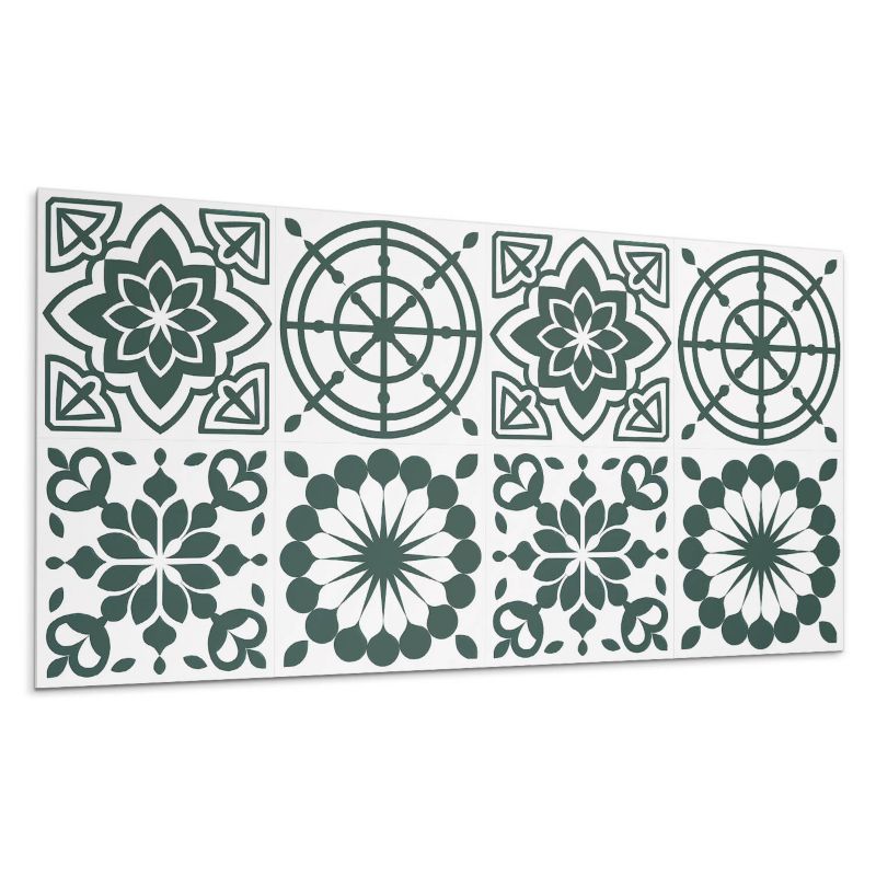 Kafelki samoprzylepne Wallfluent 40x20 cm Geometryka z kwiatowym akcentem 10 szt.