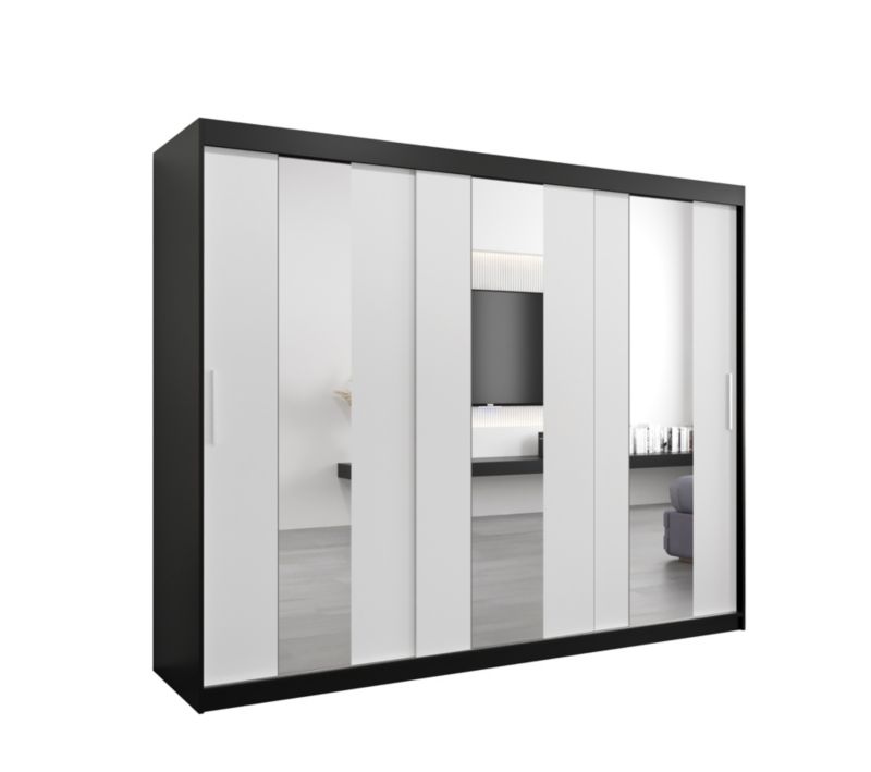 Szafa przesuwna Garderoba Abiks POLE 250 czarny/biały 1 szt.