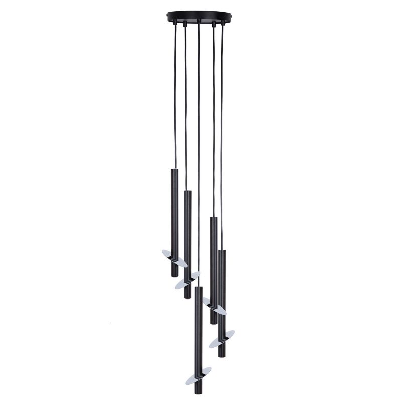 Lampa wisząca Sigma Lighting Sopel Ring 6034 czarno-srebrna ring 5xG9 x 1 szt.