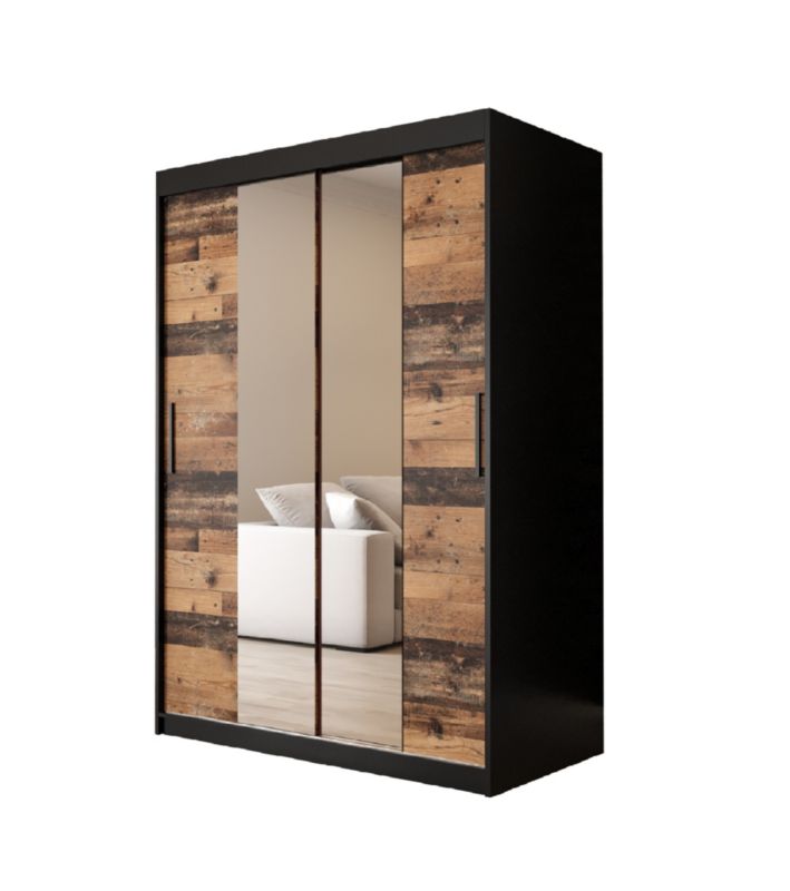 Szafa przesuwna Abiks Old Style T1 120 czarny + Abiks Old style 1 szt.