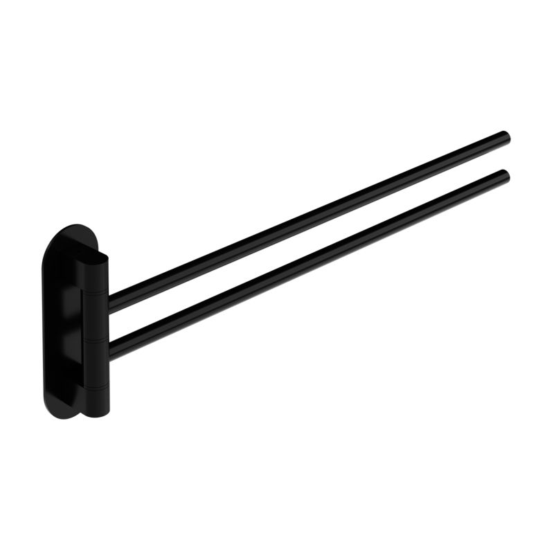 Wieszak na ręczniki ruchomy podwójny GoodHome Cavally czarny