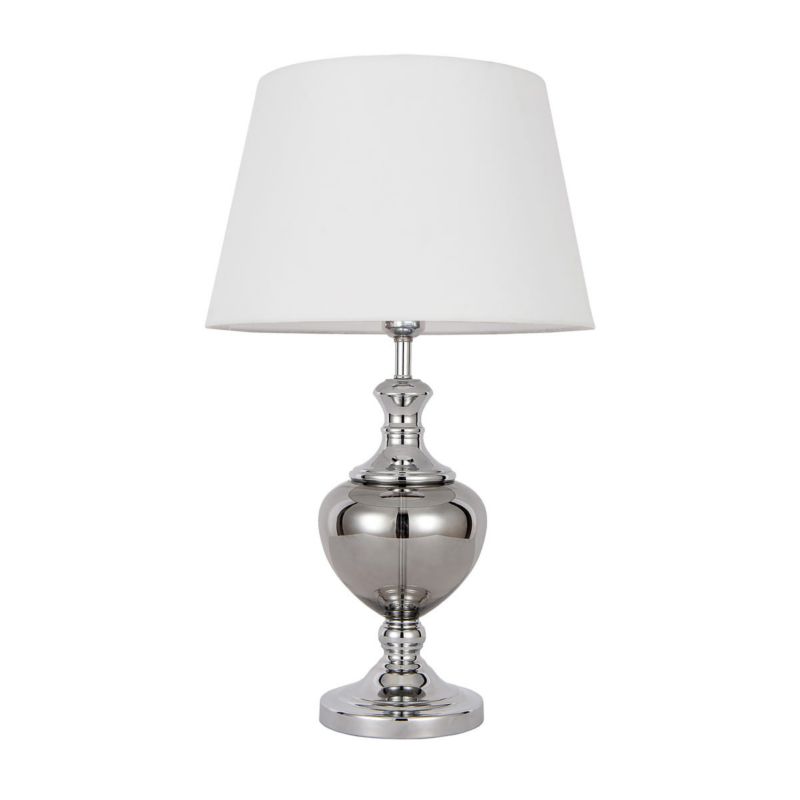 Lampa stołowa Italux Korrez chromowana biała 1 x E27 x 60W IP20 wym: 62 x 38 x 38 cm metal - 1 szt.