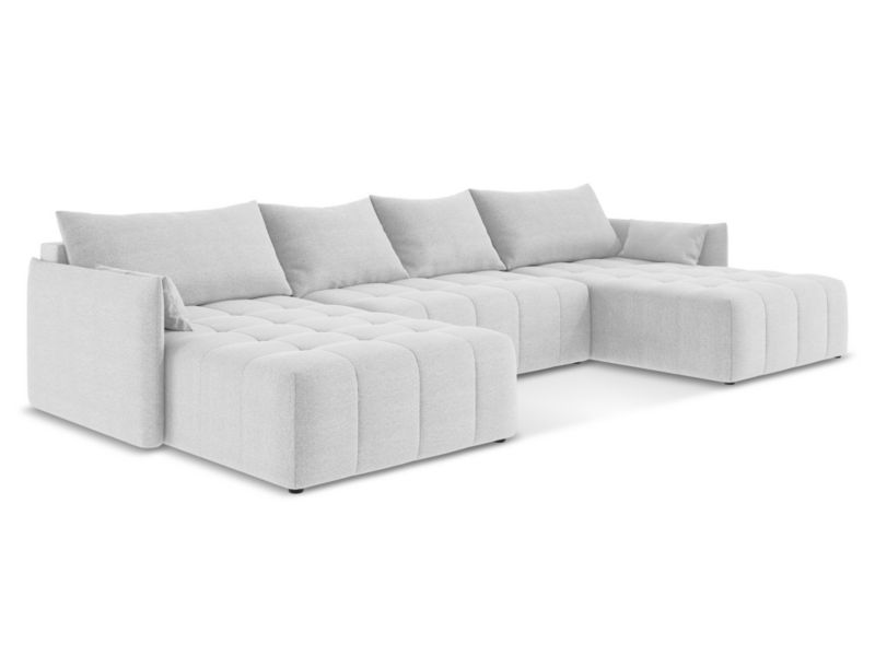Sofa panoramiczna LaMiaSofa BOLSENA z tkaniny bouclé 365x180 cm srebrny 1 szt.