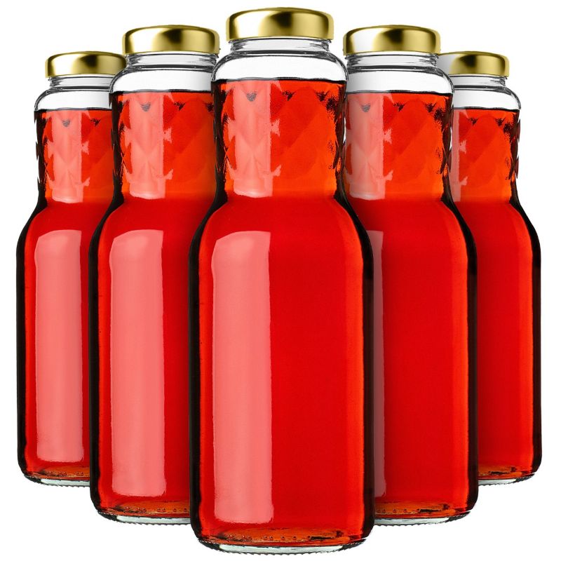 KADAX Butelka na soki 1L + wieczko fi53 złote 20szt