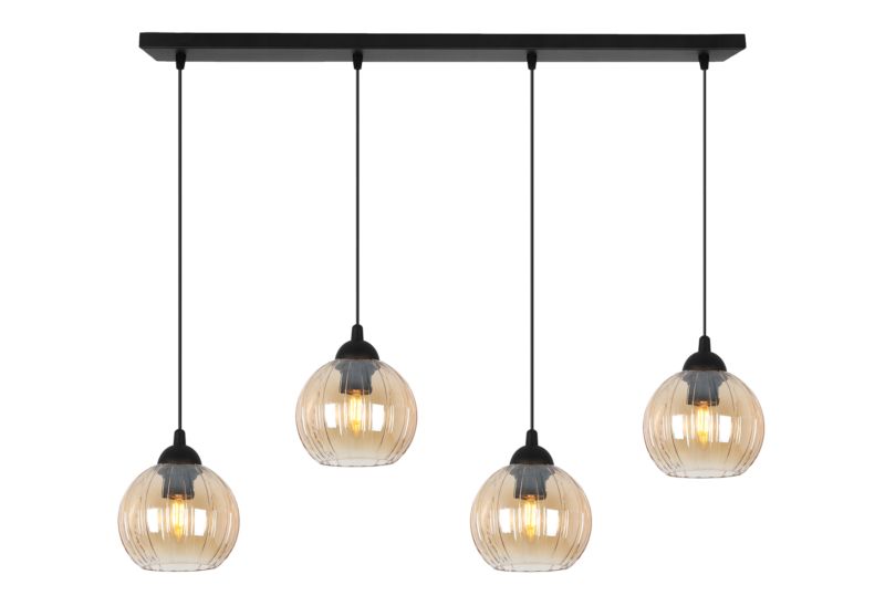 Lampa sufitowa wisząca Light Home LH Costa 4x E27 60W czarny/miodowy 1szt.