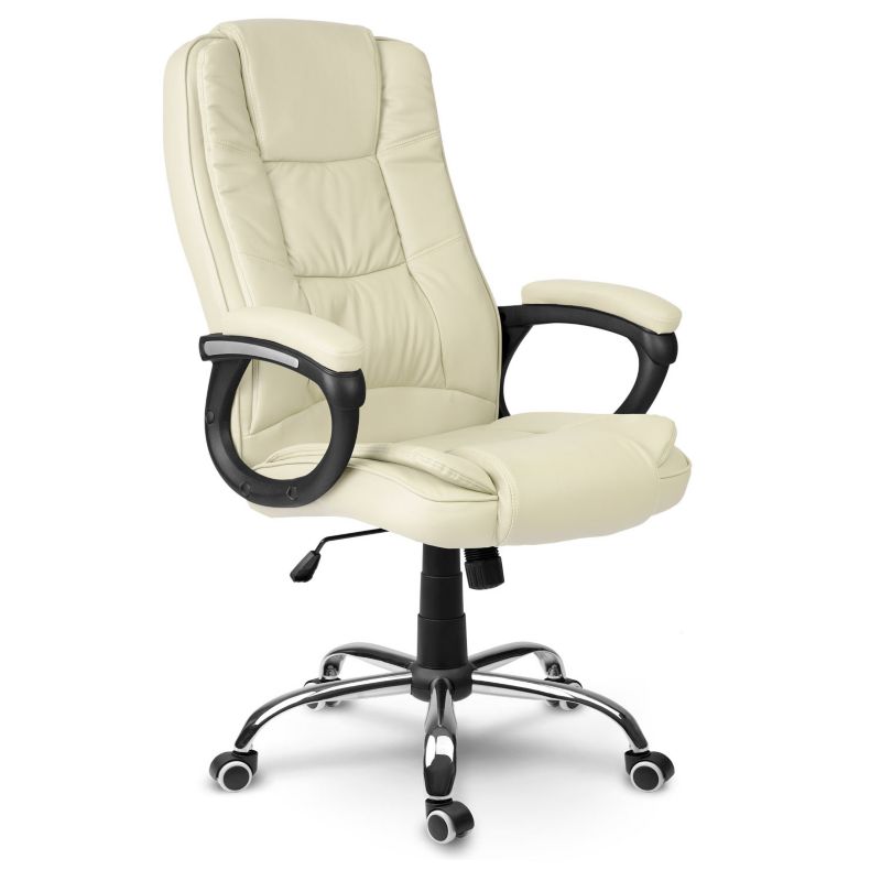 Fotel biurowy obrotowy Sofotel Porto komfortowy krzesło biurowe beżowy 1szt.