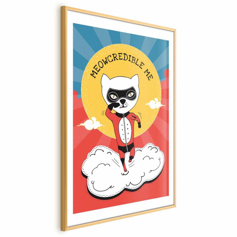Plakat Artgeist Szanowny kot 21x30 cm z ramą złotą 1 szt