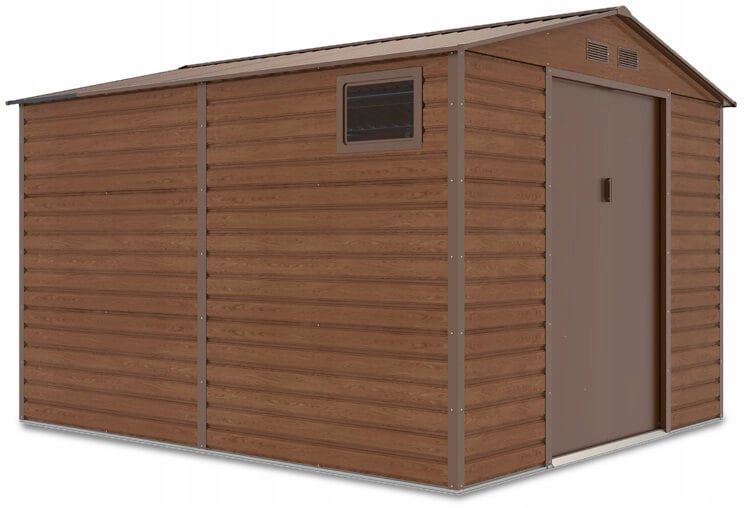 Domek Ogrodowy Hardmaister Narzędziowy na Narzędzia Szopa Montreal 277x323cm Metalowy Walnut 1 szt