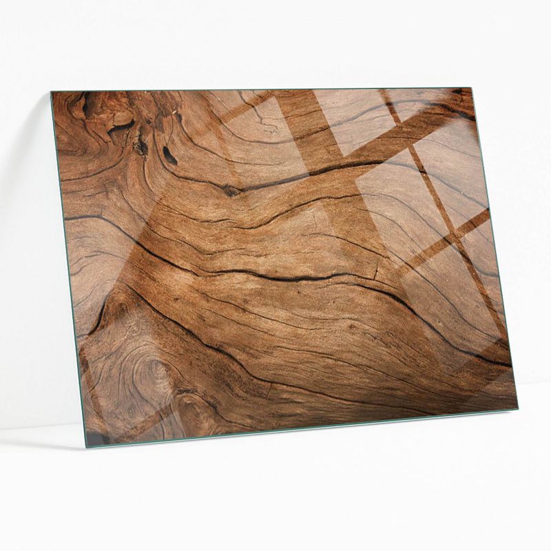 Blat Szklany z Nadrukiem Wallfluent 100x70 cm Wzór inspirowany drewnem 1 szt.