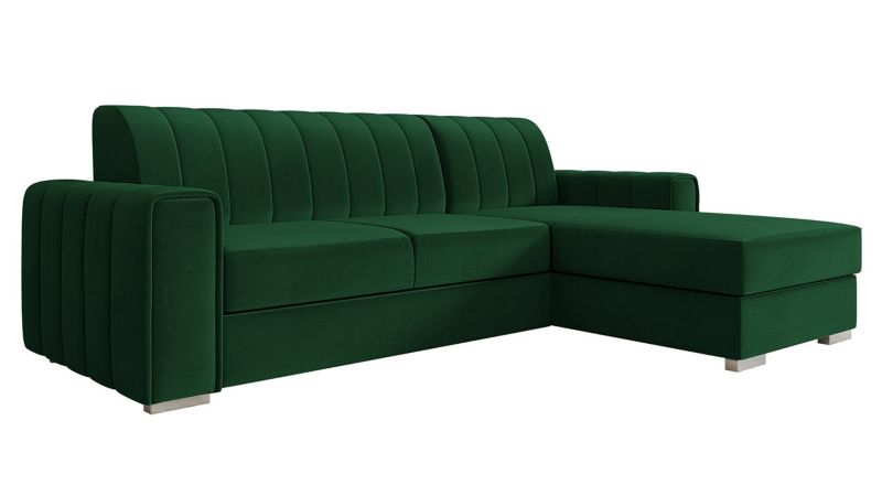 Narożnik z funkcją spania MIRJAN 24 Kenzo prawy plusz butelkowa zieleń 1 szt.