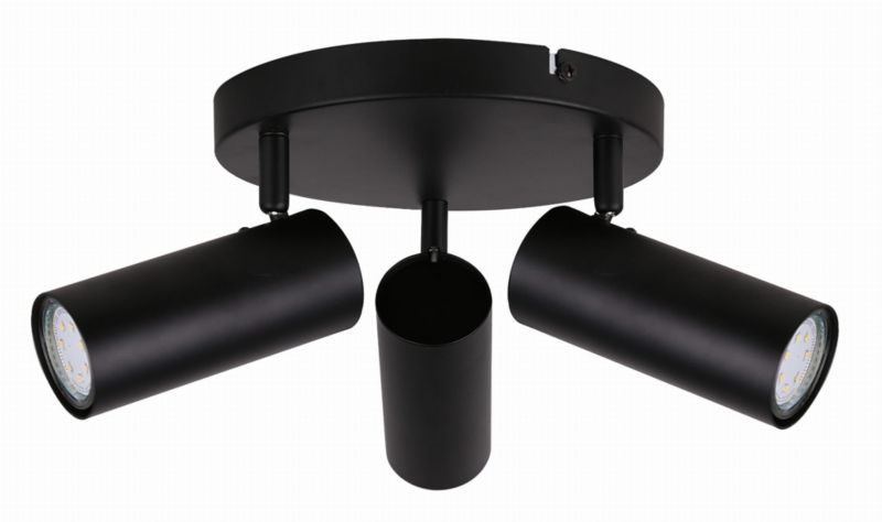 Lampa sufitowa Candellux Colly czarna 3 x GU10 x 15W wym: 37 x 37 cm - 1 szt.