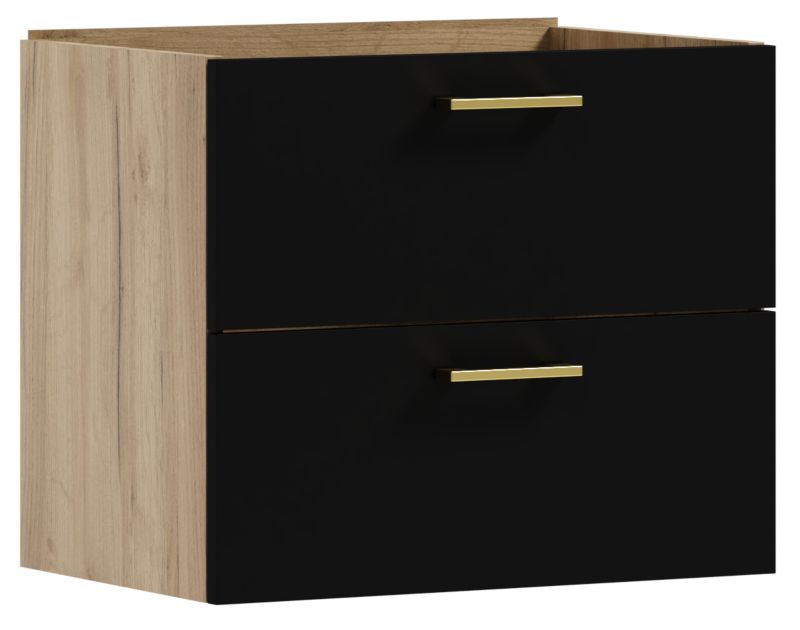 Szafka łazienkowa wisząca LUNA 80 czarny/dąb craft złoty wpuszczana 1 szt.