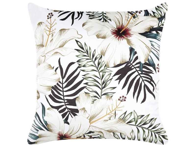 Poduszka dekoracyjna Okra Welur 45 x 45 cm Roślinny Kolorowy 1 szt.